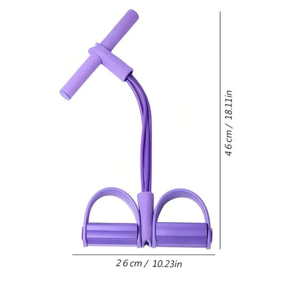4‑Tube Pedal Tension Rope Multi‑Functional Household Fitness Elastic Band for Yoga Abdominal Body Exercise