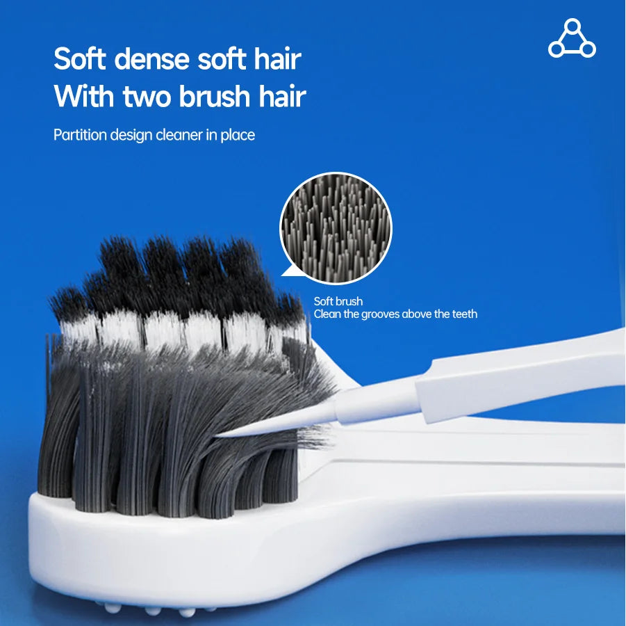 3D Manual Toothbrush 6pcs Three sided U-shaped Soft Toothbrush for Comprehensive Oral Cleaning for Adults, Men and Women, Coup