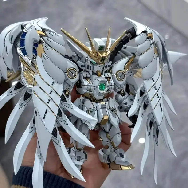 Gl Mgsd Wing Zero Ew Snow White Version Angel Feather Drop Mech Assembly Model Kit Action Figure Decoration Doll Boy Toy Gift