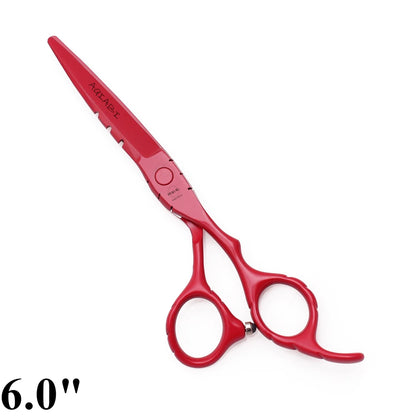 Professional Hairdressing Scissors 5.5" 6" AQIABI Japan Stainless Thinning Scissors Barber Shop Hair Cutting Scissors Red A1010