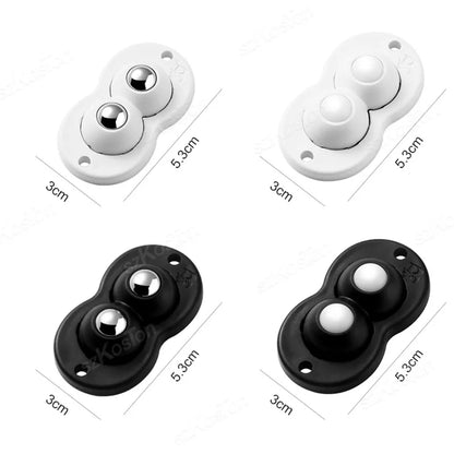 16/8/4 Pcs Self Adhesive Caster Wheels Stainless Steel Nylon 360 Degree Rotation Paste Swivel Wheels Sticky Pulley for Furniture