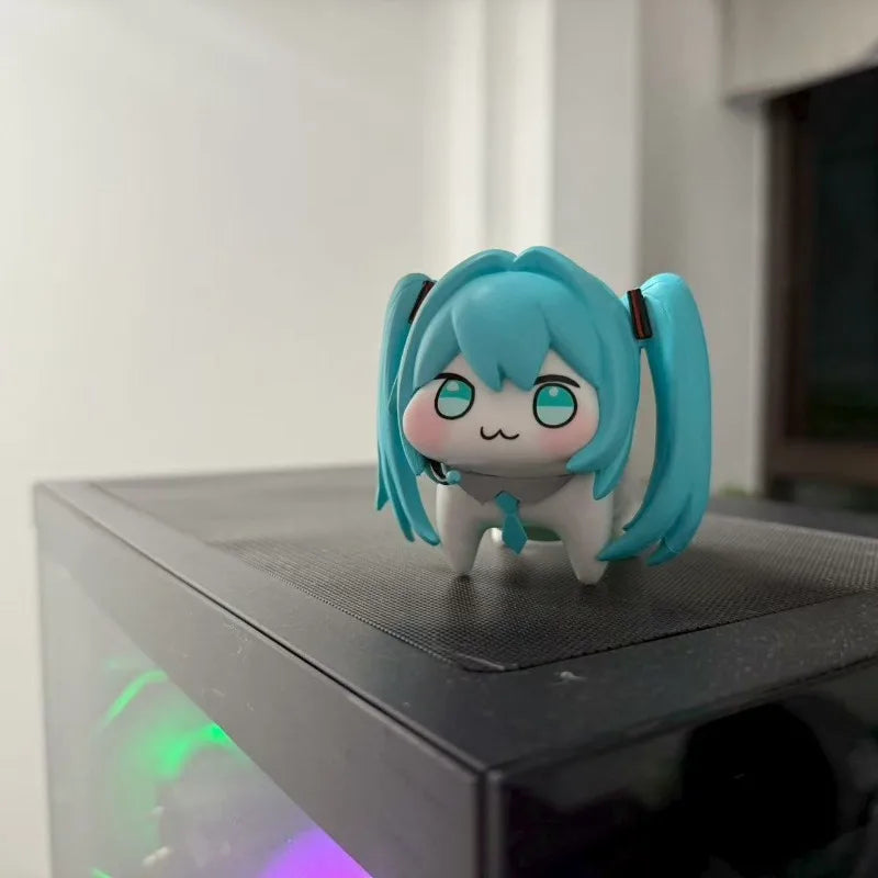 Doro Hatsune Miku Action Figures  Q Version PVC Anime Model Figures Kawaii Cartoon Cute Desktop Decoration Toy Doll Gift