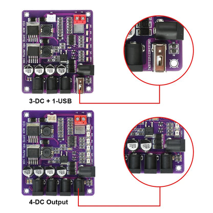 Mini Router UPS Uninterruptible Power Supply Board 40W 11.1V Battery Charging Board 4-Channel Power Module Output USB DC Port