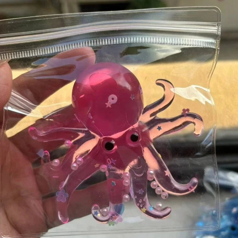 Glitter Octopus Taba Squishy Sugar Stress Ball for Kids Cute Animals Squeeze Fidget Toy Squishy Ocean Sensory Decompression Gift