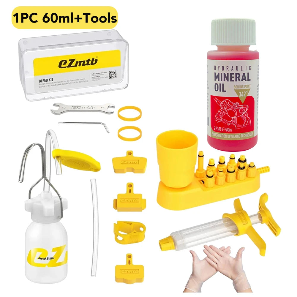 Bicycle Brake Mineral Oil 60ML Bike Hydraulic Disc Brake Oil Bleed Kit For SHIMANO TEKTRO SRAM NUTT Series Brake Repair Tools
