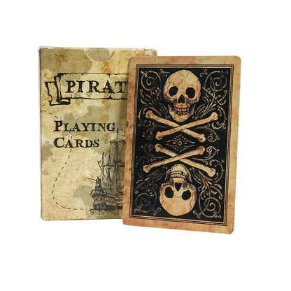 Pirate Skull Vintage Style Playing Cards Standard Deck of Cards Waterproof Poker Cards for Family Games,Parties ,Gatherings