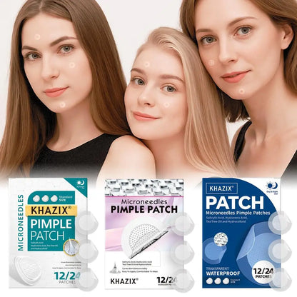 12/24PCS Micro Needle Pimple Patch Hydrocolloid Micropoint Pimple Patch For Acne Pimples Overnight, Invisible Acne Cover Patches