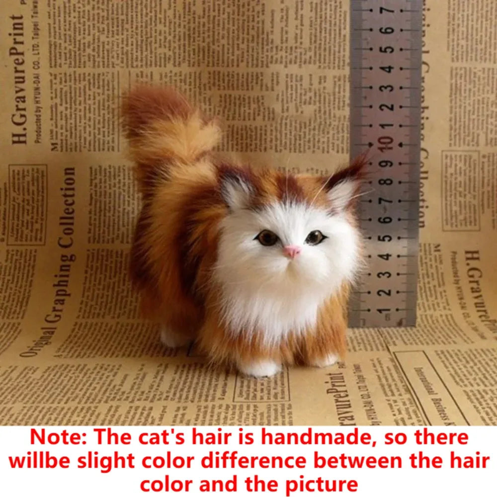 Cute Simulation Cat Plush Toys Hard Stuffed Kitten Model Fake Cat Realist Animals For Kids Girls Birthday Valentine's Day Gift