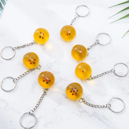 2.7cm 7PCS/set Dragon Ball Z Anime Son Goku Shenron Dragonball Crystal Ball Resin Action Figure Model Toy Kids GIft Keychain