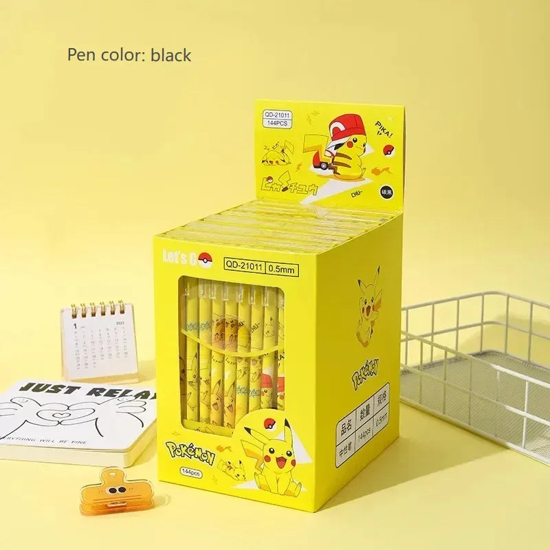12Pcs Pokemon Pikachu Erasable Gel Pen Set, 0.5mm Cute Anime School Office Supplies for Kids Students Birthday Gifts