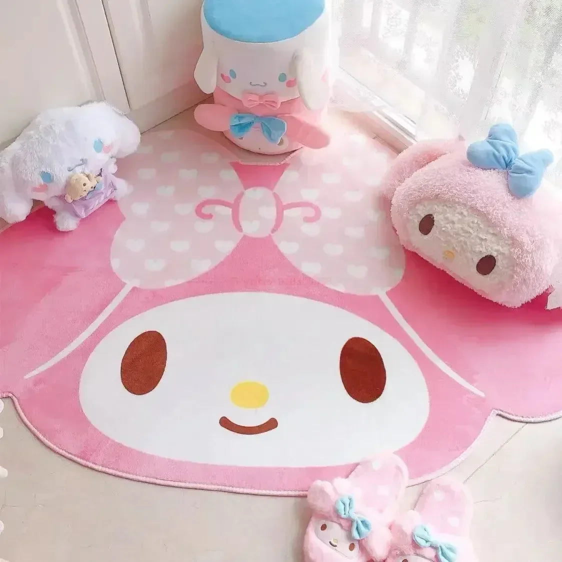 Kawaii My Melody Carpet Kawaii Home Soft Fur Rugs Girls Bedroom Living Room Floor Mat Doormat Decoration Cartoon Gift For Girl