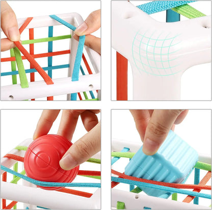 Sensory Shape Sorting Cube Toy for Toddlers 1-3 Years, Developmental Learning Gift with Textured Blocks