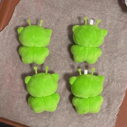 Alien Cat Plush Toy Cartoon Stuffed Animal Keychain Accessories Creative Ugly Cute Backpacks Pendant Party Gift