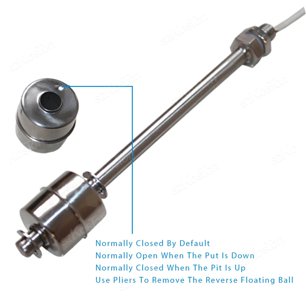 Float Switch High Temperature Resistant  Stainless Steel Water Tower Water Level Automatic Level Controller Tank Flow Sensor