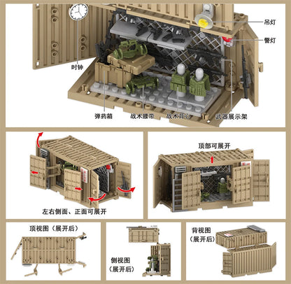 World War 2 WW2 Army Military Soldiers SWAT Police Container Weapon Cannon Base Model Building Blocks Bricks Children's Toys