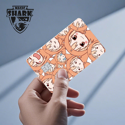 Magic Shark Cartoon Rabbit Warrior Flower Anime Chocolate PVC Sticker Film Skin Cover for Debit Credit Card