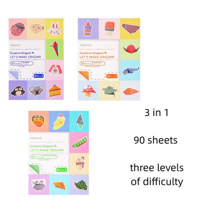 Origami Kit with 30/96 Sheets Paper & Guide Book, DIY Craft Art for Beginners kids，Multiple difficulty level challenges