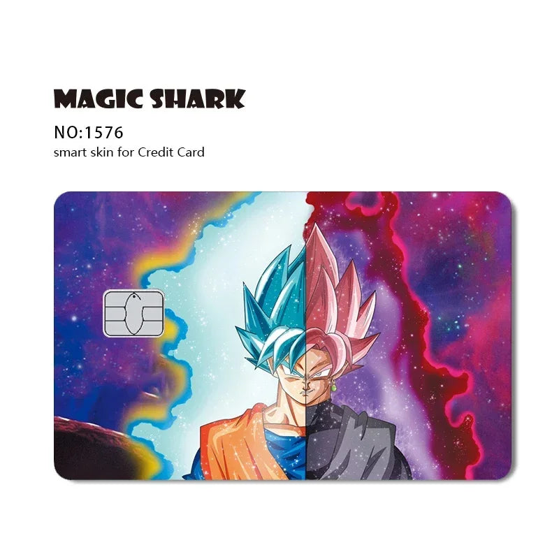 100% New Anime Goku Vegeta Super Saiyan 3M Front Film Skin Sticker Cover for Debit Credit Card