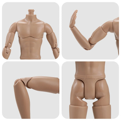 30CM Beige Coffee 1/6 Male Yoga Doll Body DIY Dressing Doll Figure Parts Accessories for Collectible Toys