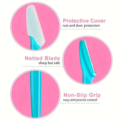 Mix Color Eyebrow Razor Women Face And Body Safe Trimmer Hair Shaver Eye Brow Remover With Cover Small Makeup Tools Set