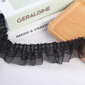 5CM Wide New Double Layers 3D Pleated Chiffon Lace Ruffle Trim Fluffy Dress Pettiskirt Curtains Splicing Cloth Sewing Deocration