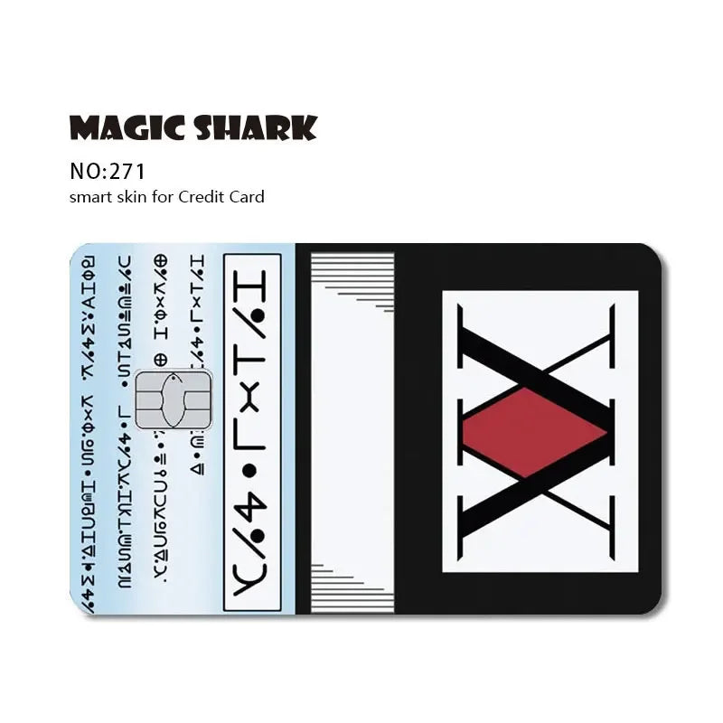 Magic Shark Dog Meme Hunter Snake Stonks 3M Matte PVC Front Sticker Film Cover Skin for Bank Debit Credit Card