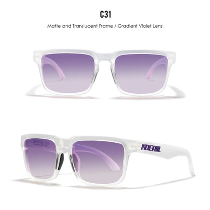 KDEAM Men's Polarized Sunglasses Square Casual Outdoors Sun Glasses Women Unisex Sunglass For Couple With Zipper Case