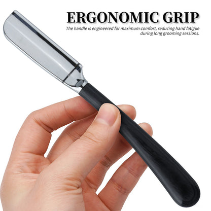 New Professional Baber Beard Straight Edge Shaving Razor Men Hair Removal Tools, Wooden Handle, Anti-Slip Grip for Home Shaving