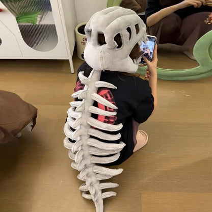 Realistic Dinosaur Skeleton Costume Set Funny Headgear Cosply Dress up Clothing Plush Toys Creative Gifts