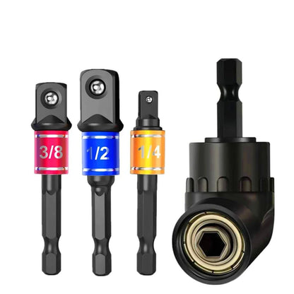 Impact Grade 105 Degree Angle Socket Adapter Power Hand Tool Part Driver Extension Set Screwdriver Holder Drill Nut Attachment