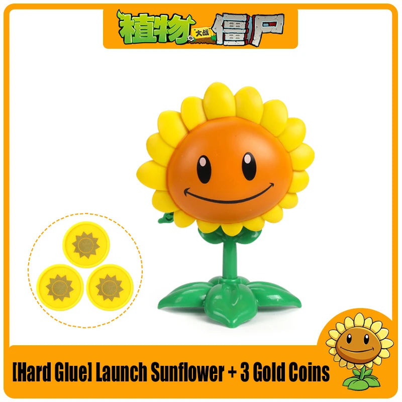 Funny Plants vs. Zombies 2 Hard Glue Peashooter Gatling Pea Shooter Sunflower Action Figure Model Dolls Shooting Toys Kids Gifts