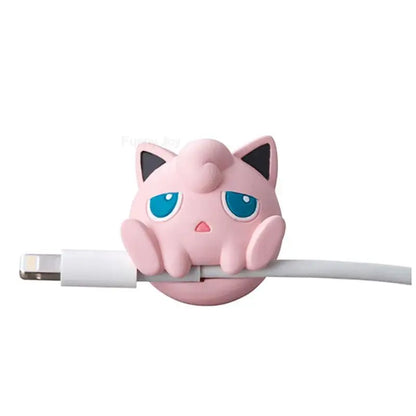 Hot Anime Figure Usb Protective Case Cable Bite Pikachu Cup Pet Eevee Dolls Meow Jigglypuff Accessories Toy Gift