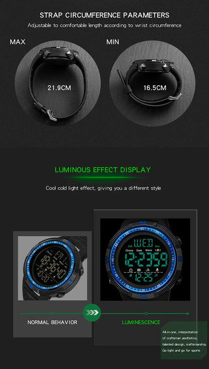 SANDA 6014 Military Sport Watch for Men Clock Digital Wristwatches Shockproof Countdown Waterproof Bracelet Relojes Para Hombre