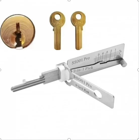 2-in-1 Stainless Steel Master Key Decoder Master Key Decoder S001 PRO for Access Doors and Various Shapes Lock Picks Kits