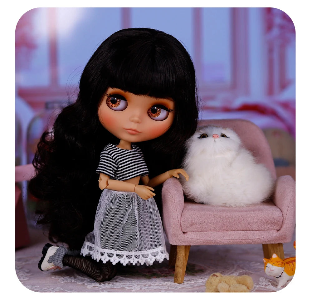 ICY DBS Blyth Doll Tan Skin Matte Face With Eyebrows Special Price 1/6 BJD JOINT body Neo Christmas Gift Anime