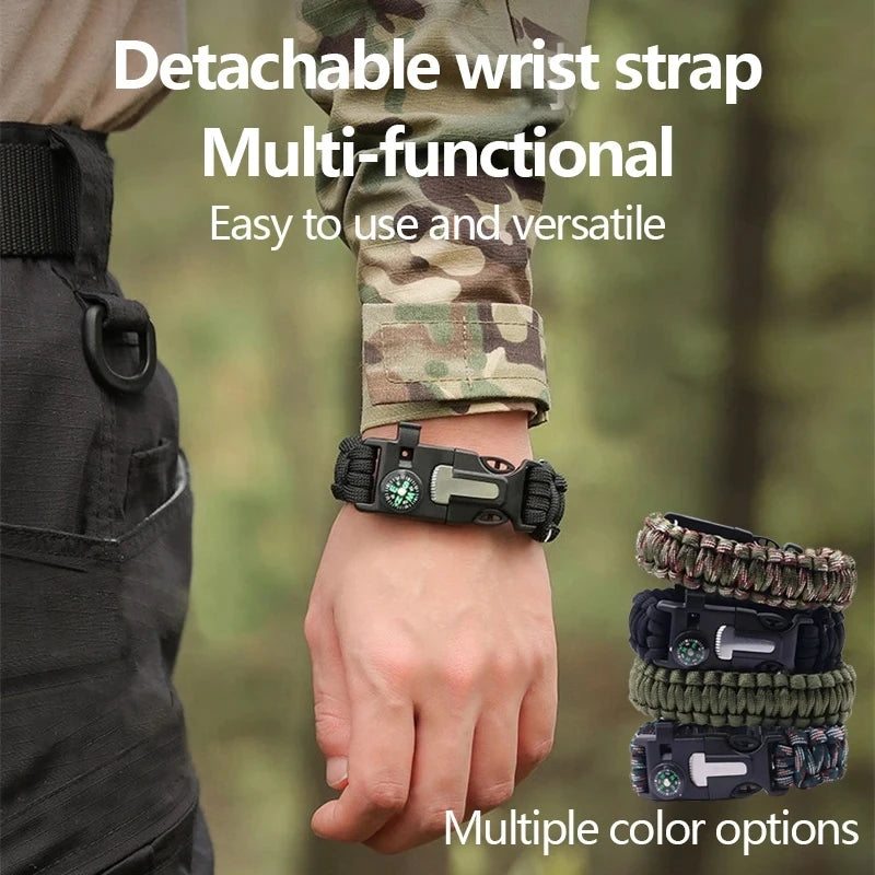 Five In One Compass Bracelet With Flint Seven Core Paracord Bracelet Inginiter Outdoor Survival Hiking Camping Tools