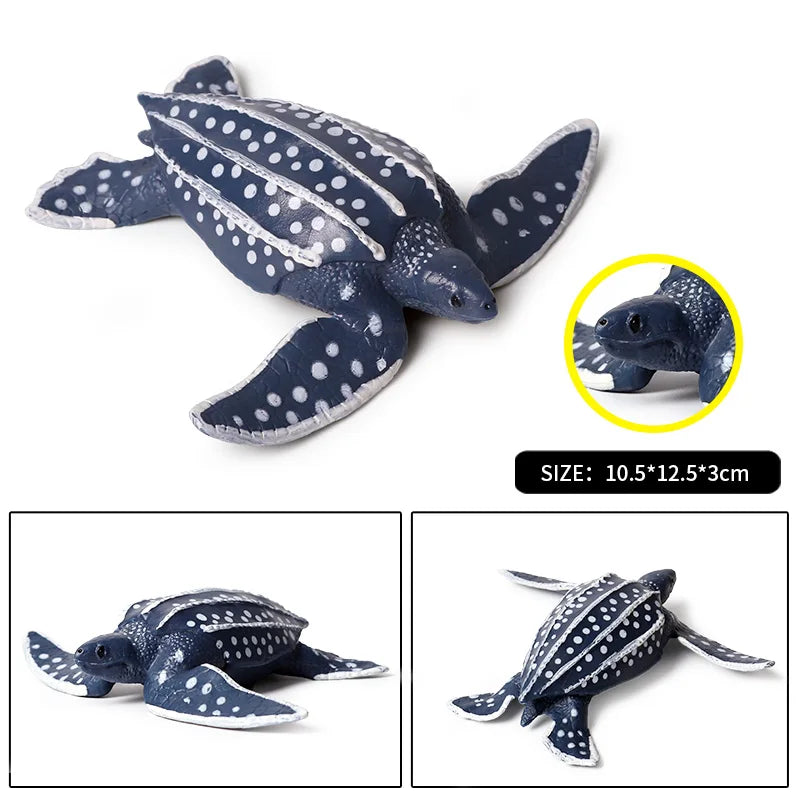 Oenux Ocean Animals  Leatherback Tortoise Turtle Growth Cycle Sea Life Model Figurines Action Figures PVC Education Kid Toy Gift