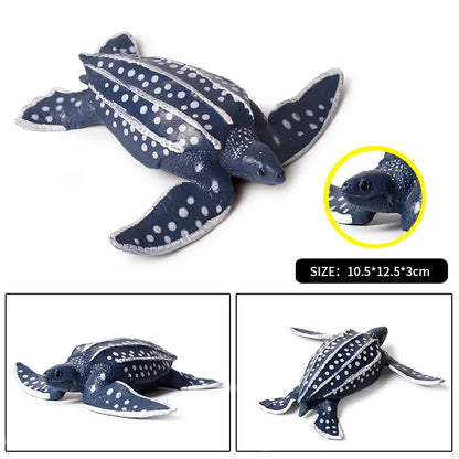 Oenux Ocean Animals  Leatherback Tortoise Turtle Growth Cycle Sea Life Model Figurines Action Figures PVC Education Kid Toy Gift
