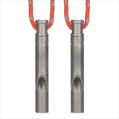 TOMSHOO Titanium Emergency Whistle with Cord Outdoor Survival Whistle Camping Hiking Exploring