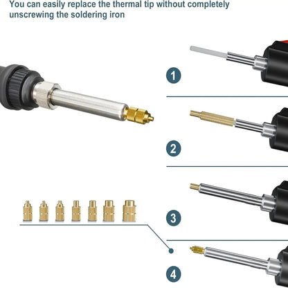 Heat Embedded Nuts Adaptors M2 M2.5 M3 M4 M5 M6 Head Insertion Tips Kit For 936 Soldering Iron Pen