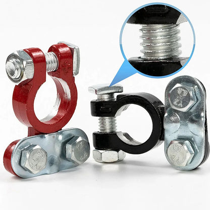 2Pcs Car Battery Terminal Connectors Quick Release Disconnect 12V 24V Positive Negative Battery Cable Ends for SAE/JIS Type Car
