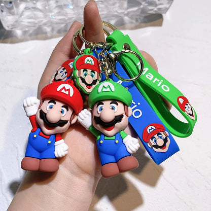 19 Styles Anime Keychain Mario Bros Luigi Toad Bowser Action Figure Model PVC Cartoon Bag Doll Pendant Toys Gift