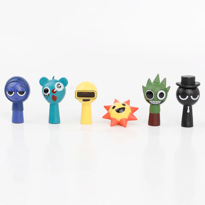 24pcs/Set Mini Sprunki Action Figure Toy Cartoon Movie Sprunki Wenda Model Doll Figurines Kids Gift