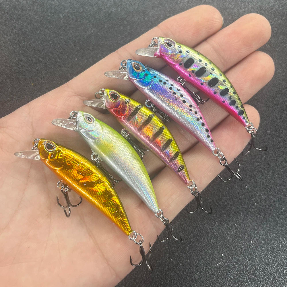 5Pcs/Box Fishing Lure Micro Minnow Wobbler Sinking Artificial Hard Bait Jerkbait Small Stream Decoy For Trout Bass Carp