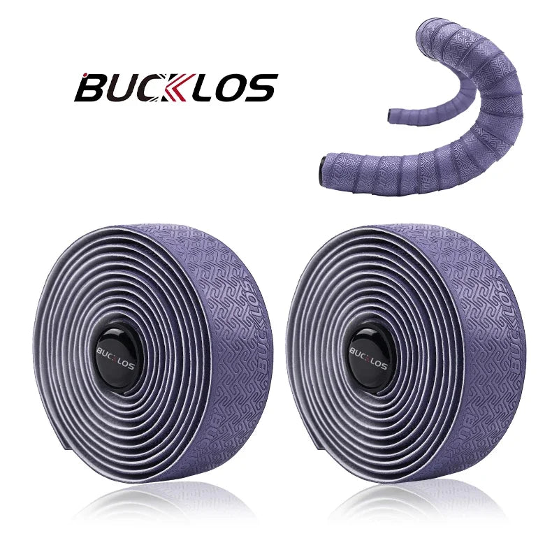 BUCKLOS Road Bike Handlebar Tapes PU Shock Bicycle Handle Bar Tape W/Bar End Plugs Anti-Slip Anti-Vibration Wrap Belts Bartape