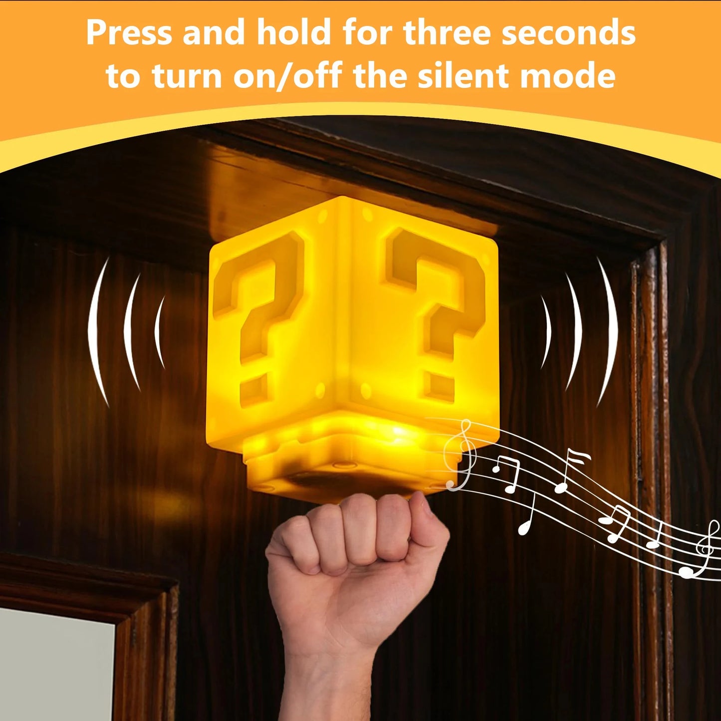HOMEFISH LED Question Mark Night Light With Music Anime Peripheral Children's Bedroom Bedside Lamp USB Rechargeable Gift