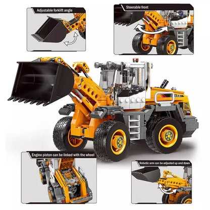 City technical MOC WheelLoader Car Heavy Mining Truck Crane Building Blocks DIY Engineering Excavator Bricks Toy For Children