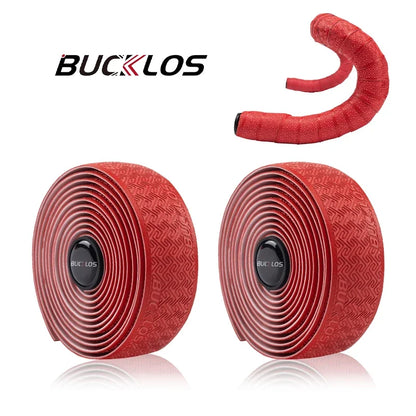 BUCKLOS Road Bike Handlebar Tapes PU Shock Bicycle Handle Bar Tape W/Bar End Plugs Anti-Slip Anti-Vibration Wrap Belts Bartape