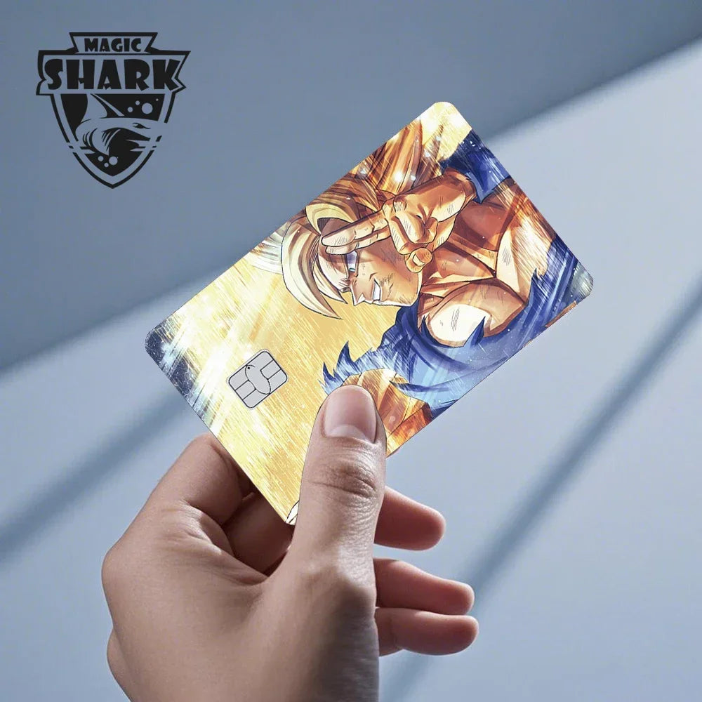 100% New Anime Goku Vegeta Super Saiyan 3M Front Film Skin Sticker Cover for Debit Credit Card