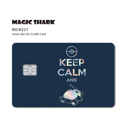 Magic Shark Holographic Laser Mewtwo Snorlax Pikachu Gengar Credit Debit Bank Film Skin Sticker Front Cover